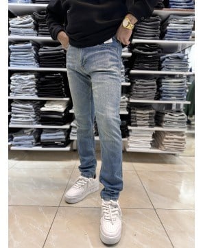 Yeşil Yıkamalı Mavi Slim Fit Jean 116CslMa