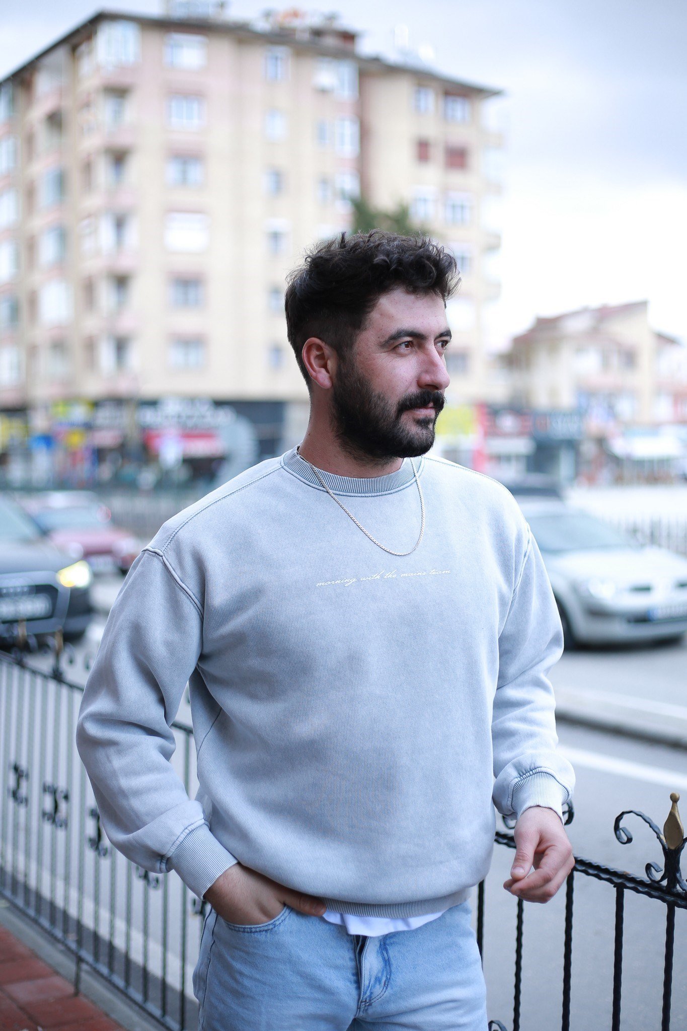 Yıkamalı Yazı Detay Sweat