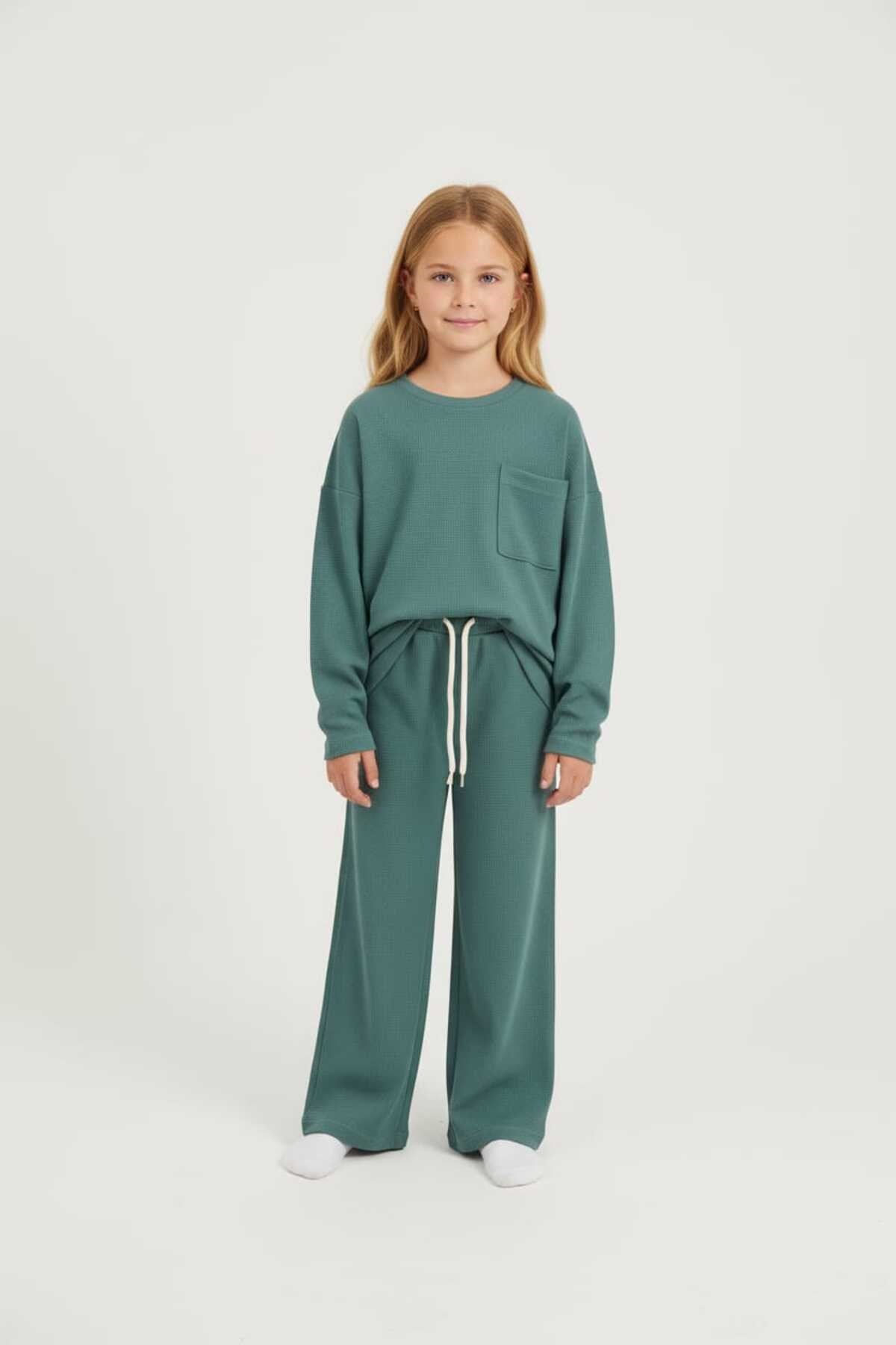 %100 Pamuk Çocuk Oversize Alt Üst Takım - Unisex Rahat Kalıp