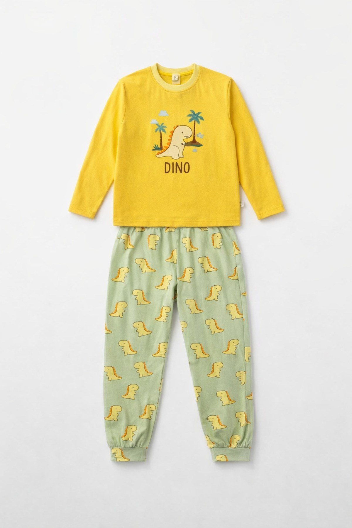 %100 pamuk çocuk uzun kollu ince pijama takımı