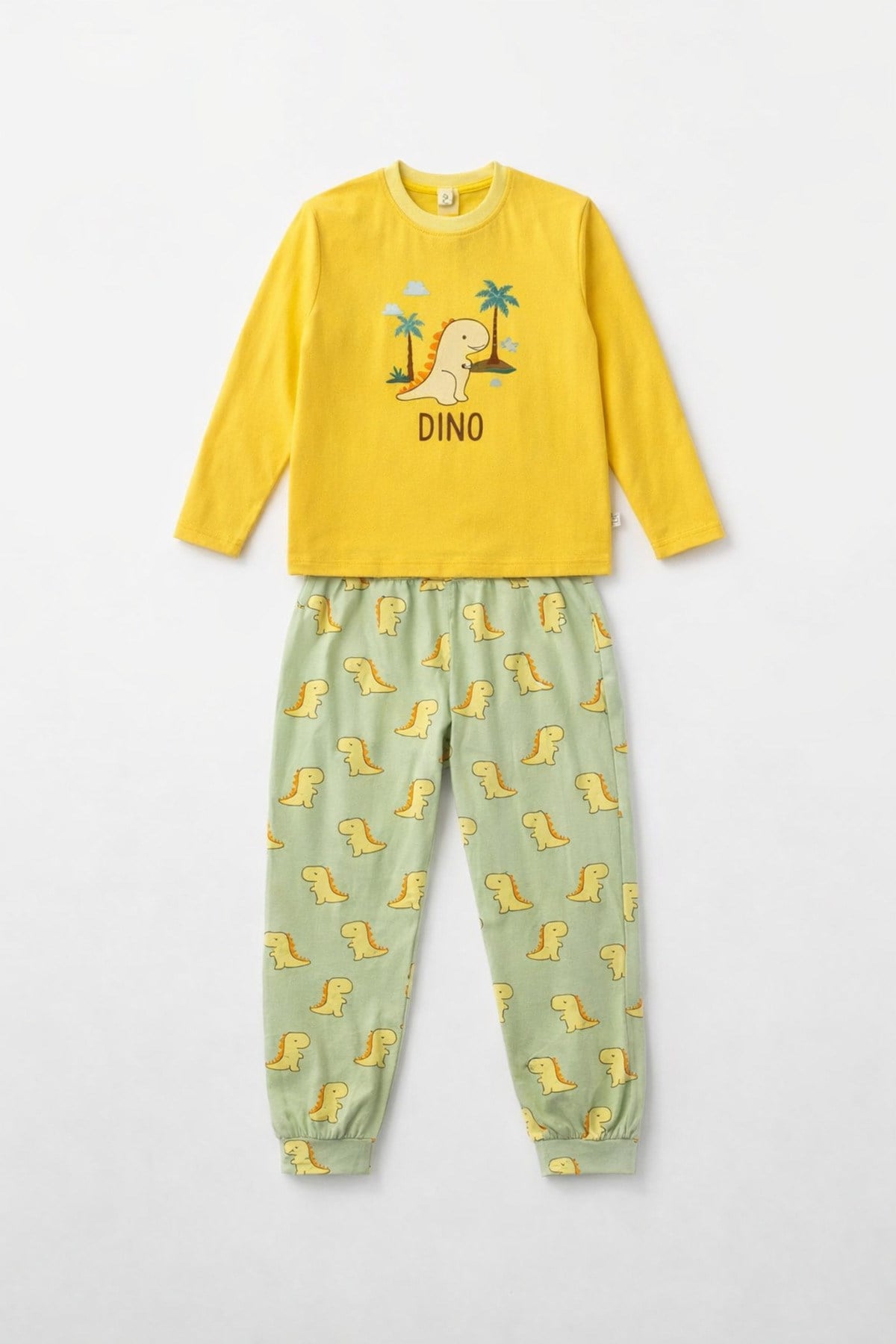 %100 pamuk çocuk uzun kollu ince pijama takımı