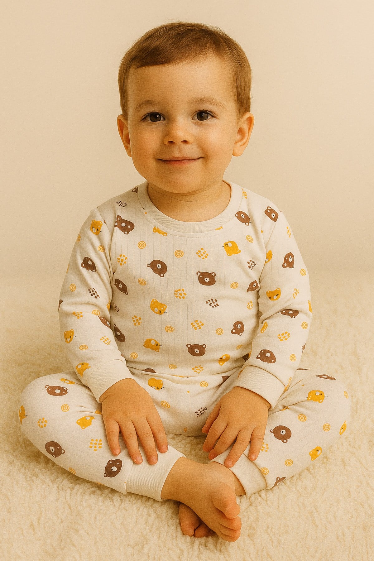 %100 Pamuk Unisex Çocuk Alt Üst Pijama Takımı | Uzun Kollu, Yumuşak ve Nefes Alan
