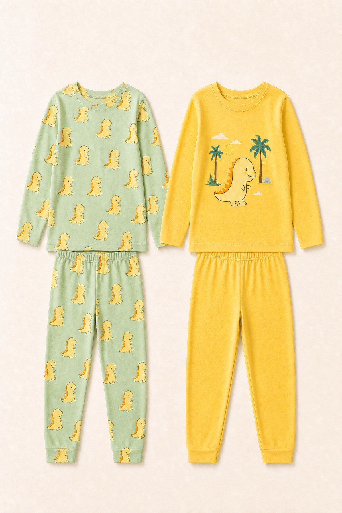 Çocuk Pijama Takımı – Pamuklu Likralı ve İnterlok Penye Kumaş – 2-10 Yaş