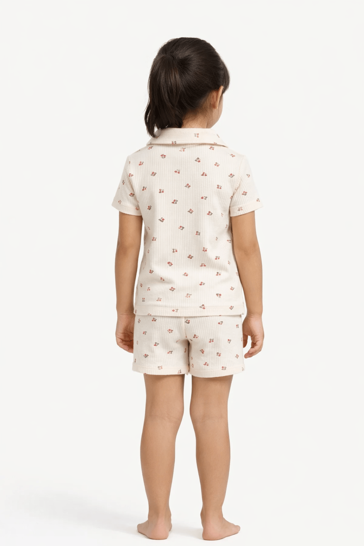 I LOVE desenli düğmeli kız çocuk pijama takımı 2-10 yaş