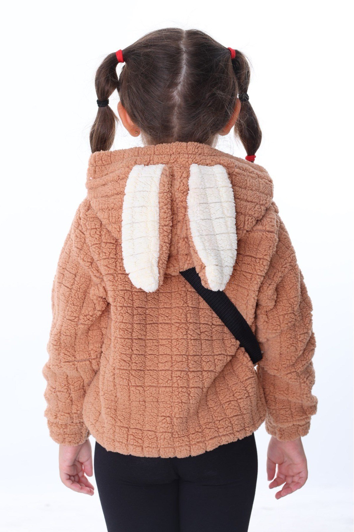 Kareluxe Kahverengi Peluş Aksesuarlı Çocuk Hırka - Unisex 1-5 Yaş