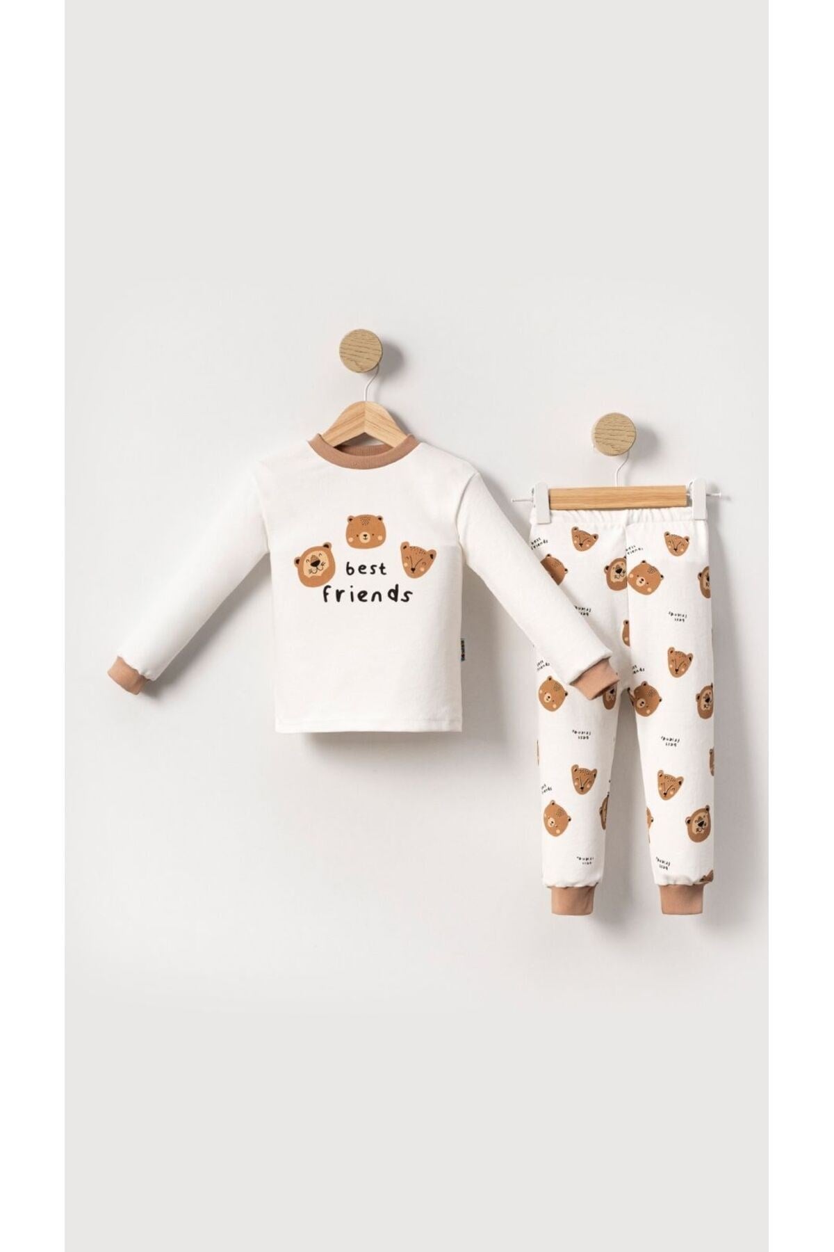 Kız Çocuk Ve Erkek Çocuk Karikatür Baskılı Bebek Ve Çocuk Pijama Seti