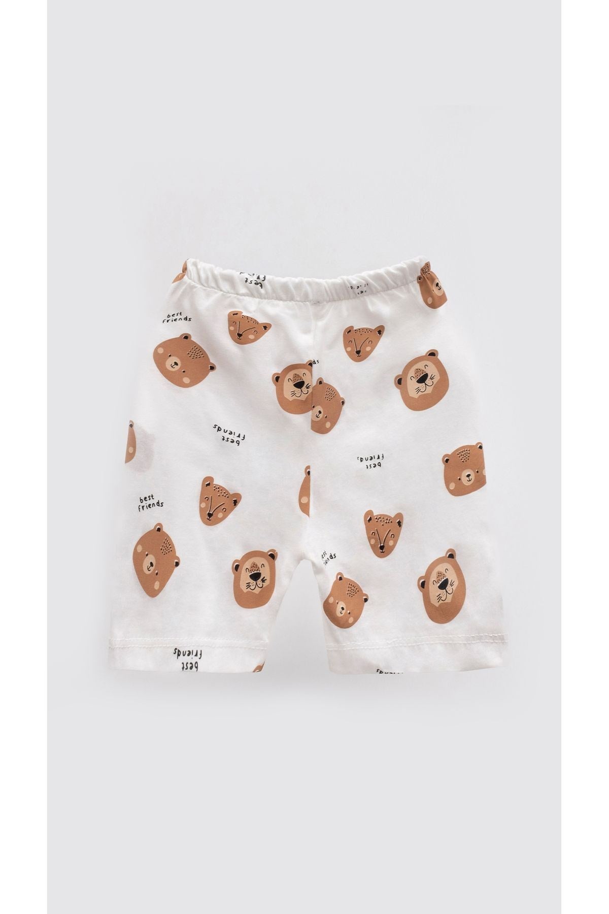Unisex Bebek Ve Çocuk Ayıcık Desenli Yazlık Pijama Takımı - Best Friends 0-4 Yaş