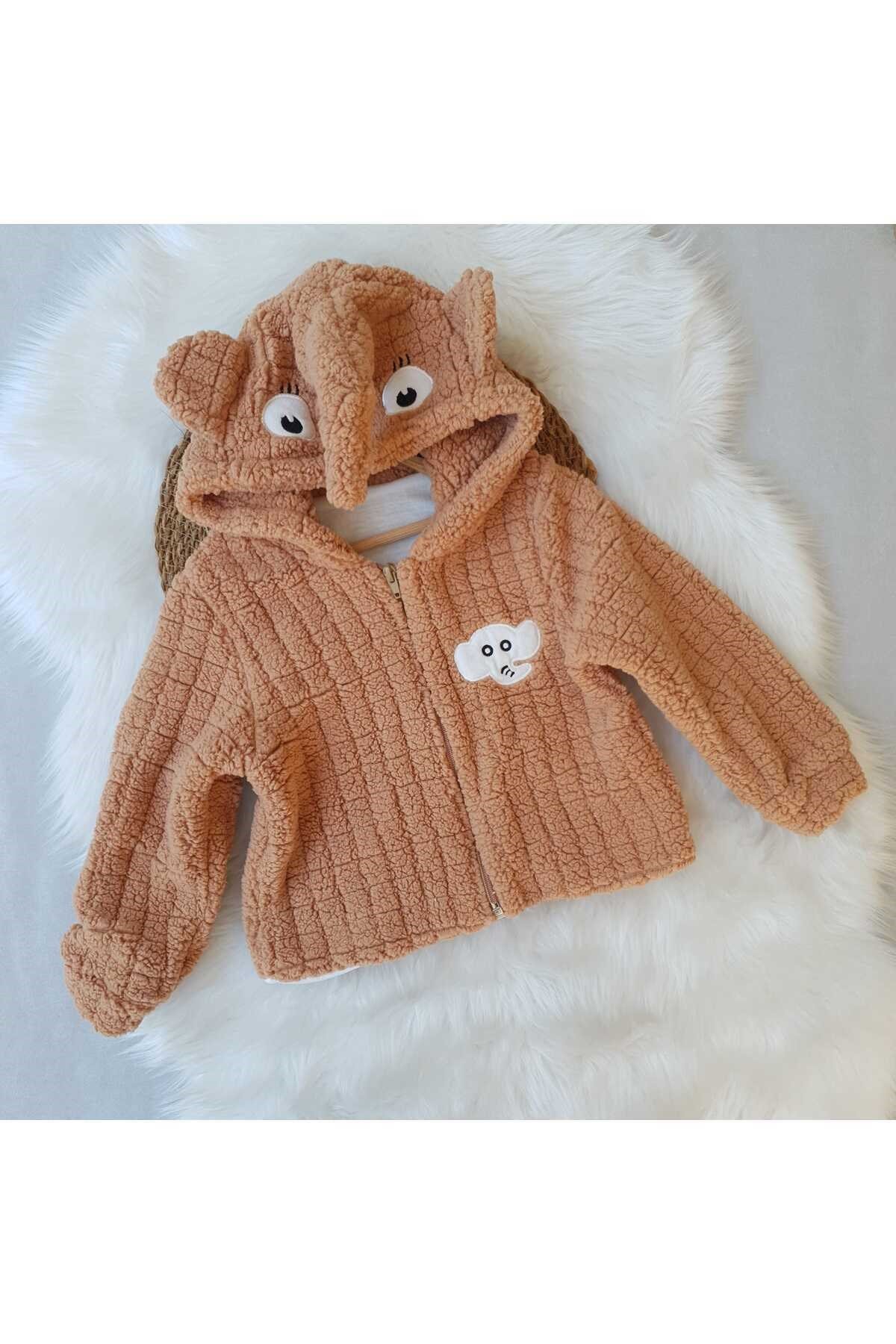 Unisex Çocuk Kareli Peluş Hırka - Astar Detaylı, 1-5 Yaş, Kışlık