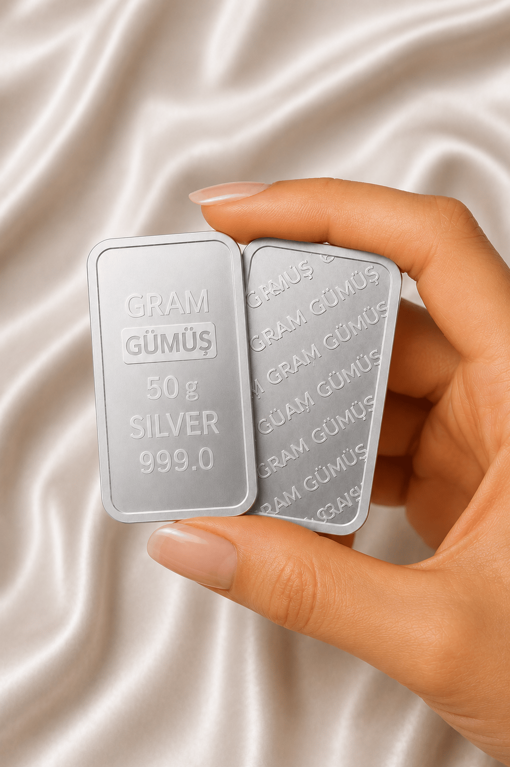 50 Gr (Gram) Külçe (999,0) Gümüş – Yatırımlık Gümüş