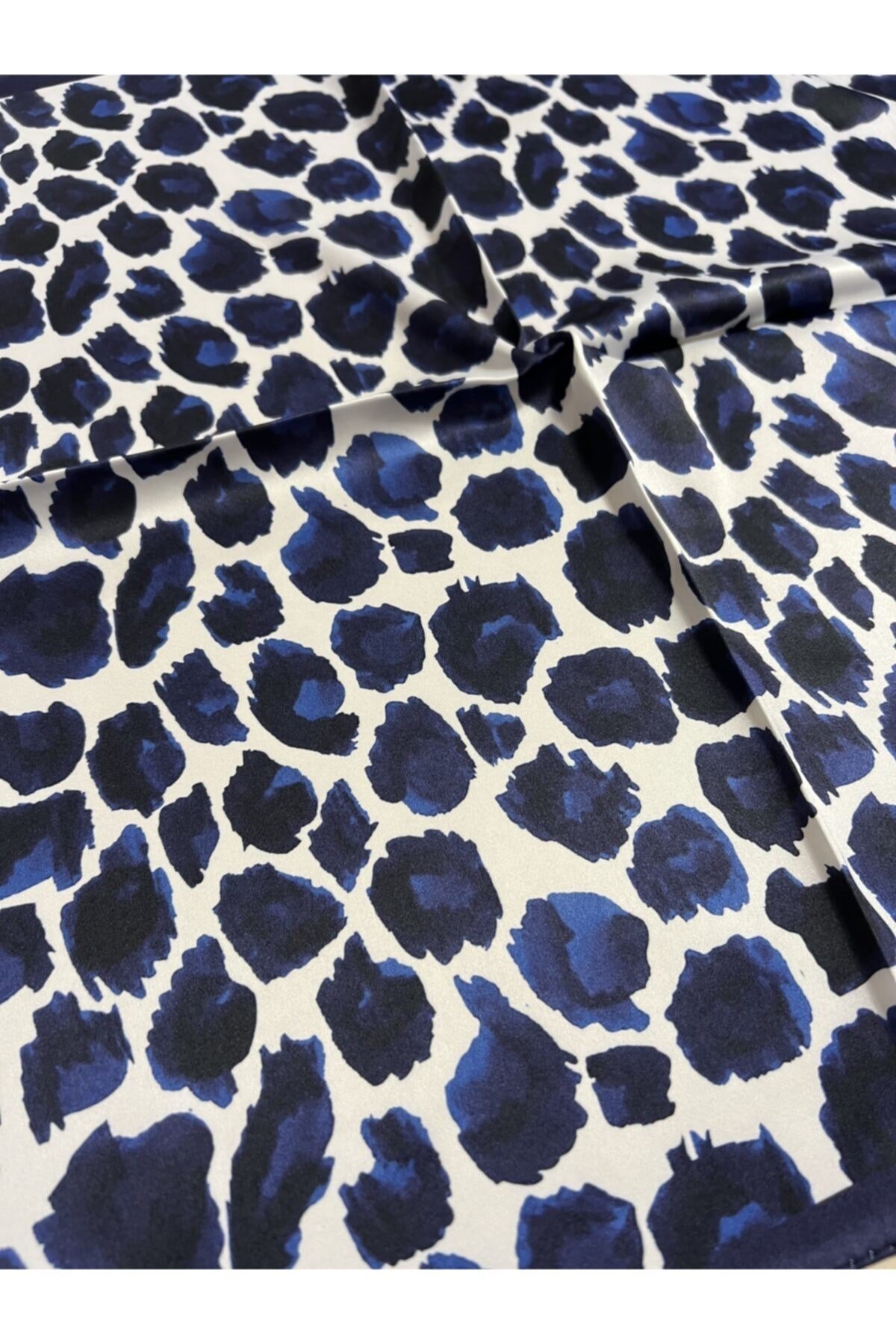 ¿ Mavi Lacivert Leopar Desenli Fular Bandana Kadın Aksesuar