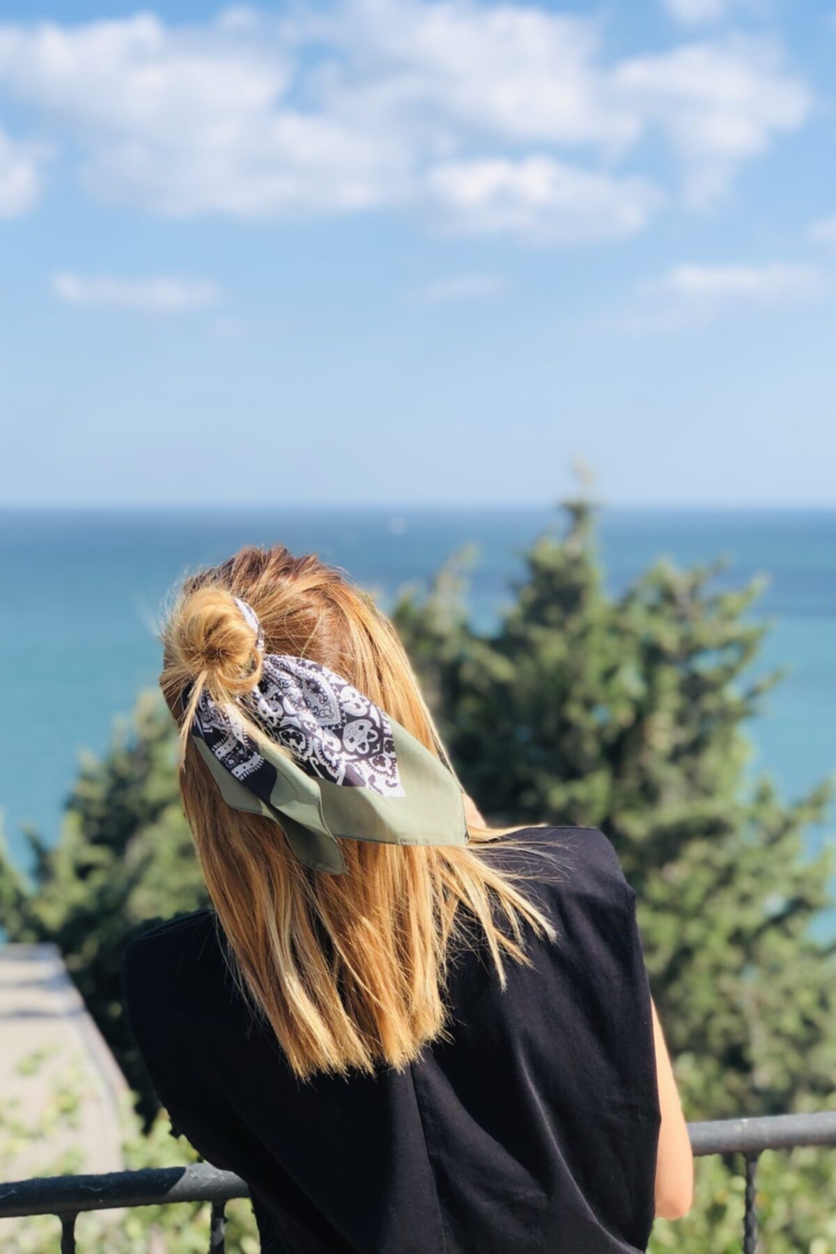 ¿ Yeşil Siyah Mare Fular Bandana Aksesuar