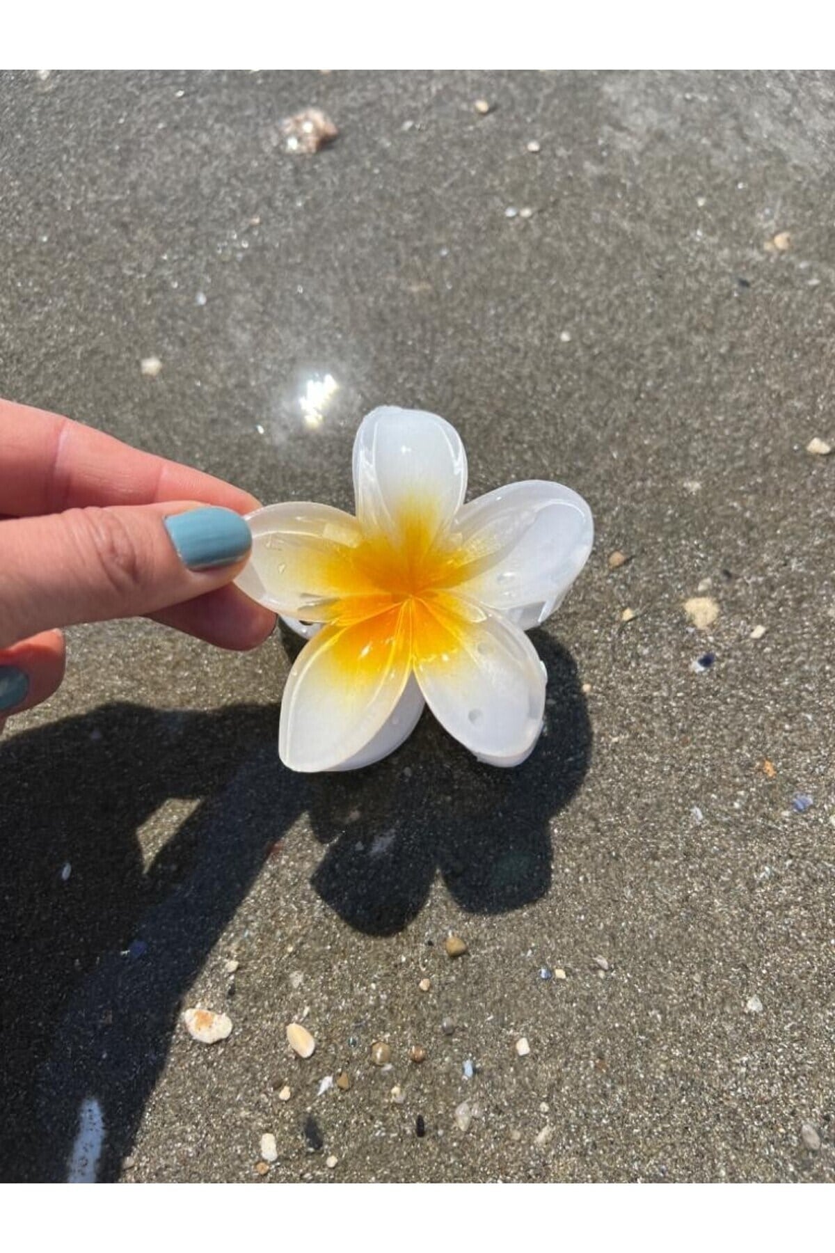Beyaz Sarı Hibiscus Lotus Toka