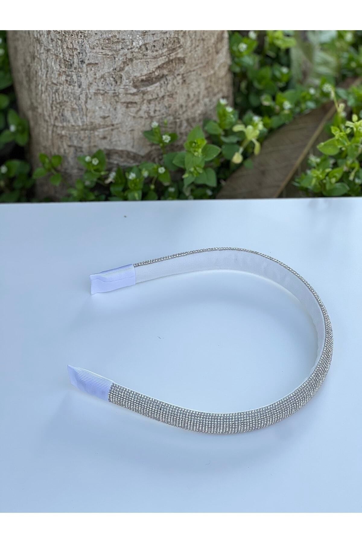 Bridal Gelin Silver Taşlı Taç Saç Bandı