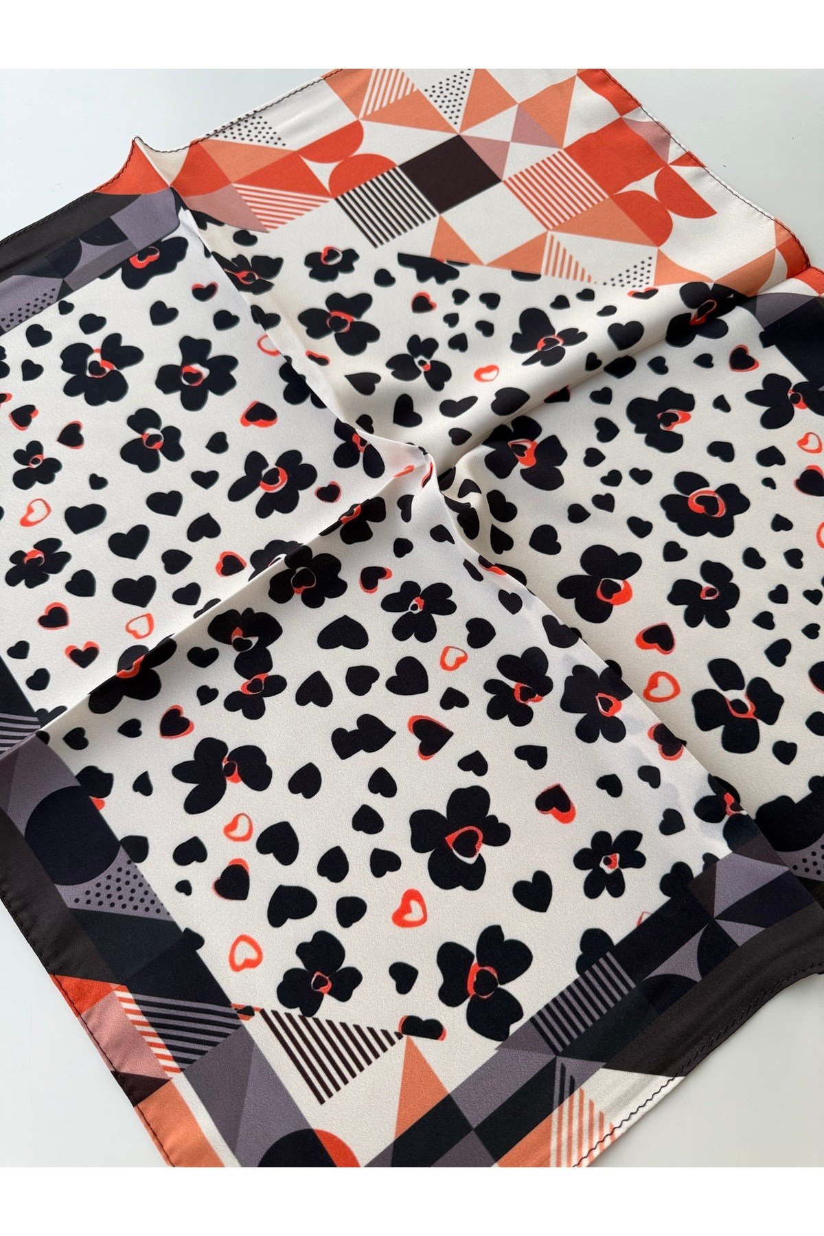 Desenli Fular Bandana 50x50 Kadın Giyim Aksesuar