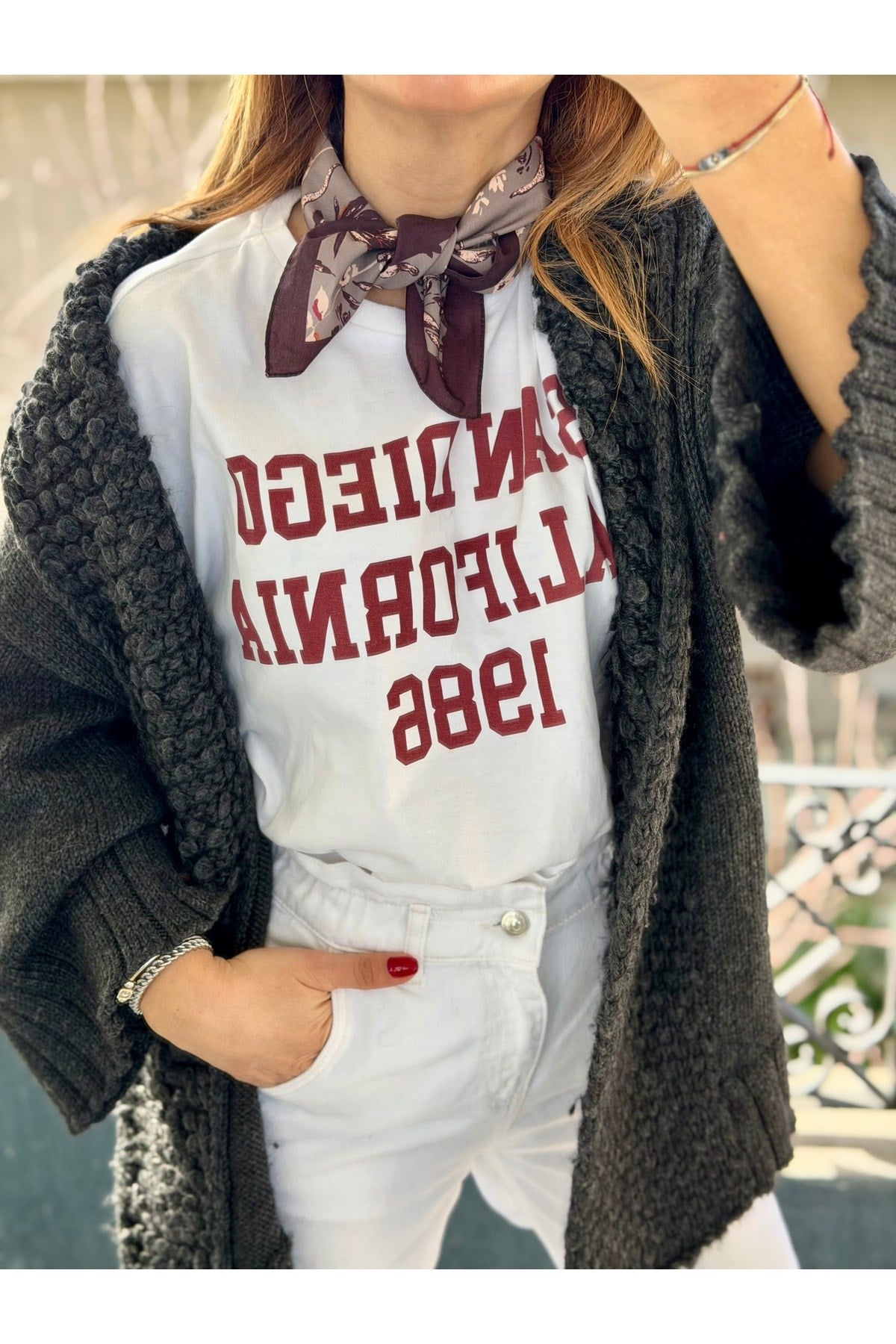 Desenli Fular Bandana 50x50 Kadın Giyim Aksesuar