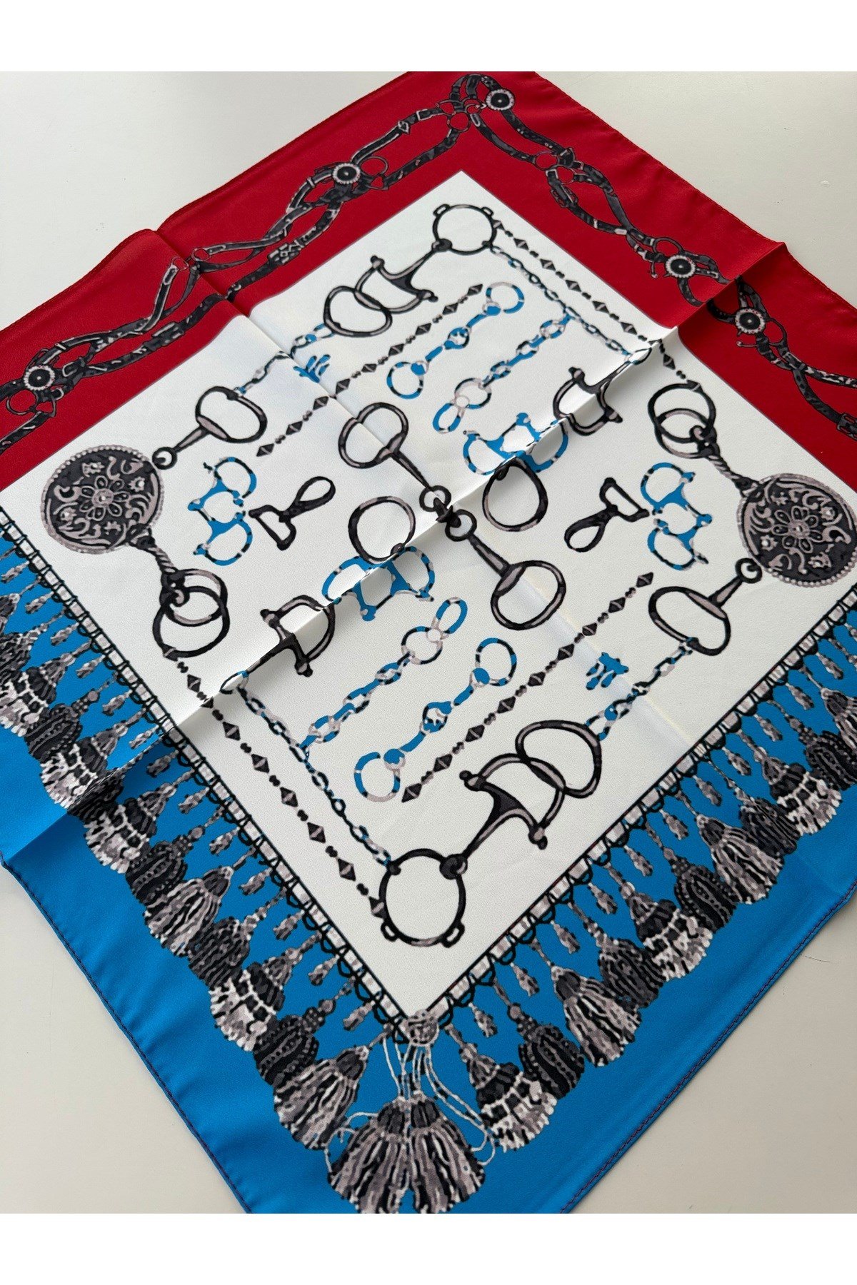 Desenli Fular Bandana 50x50 Kadın Giyim Aksesuar