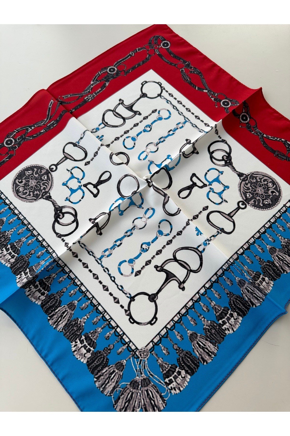 Desenli Fular Bandana 50x50 Kadın Giyim Aksesuar