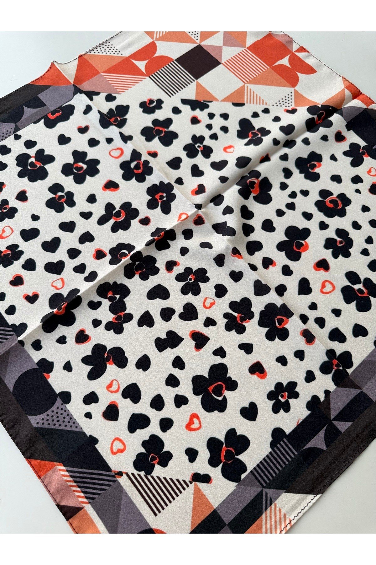 Desenli Fular Bandana 50x50 Kadın Giyim Aksesuar