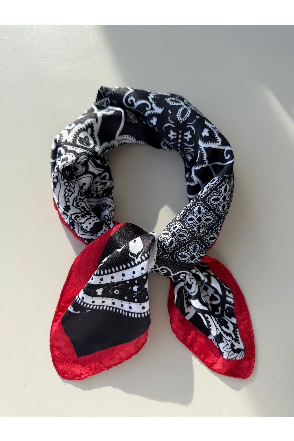 Desenli Fular Bandana 50x50 Kadın Giyim Aksesuar