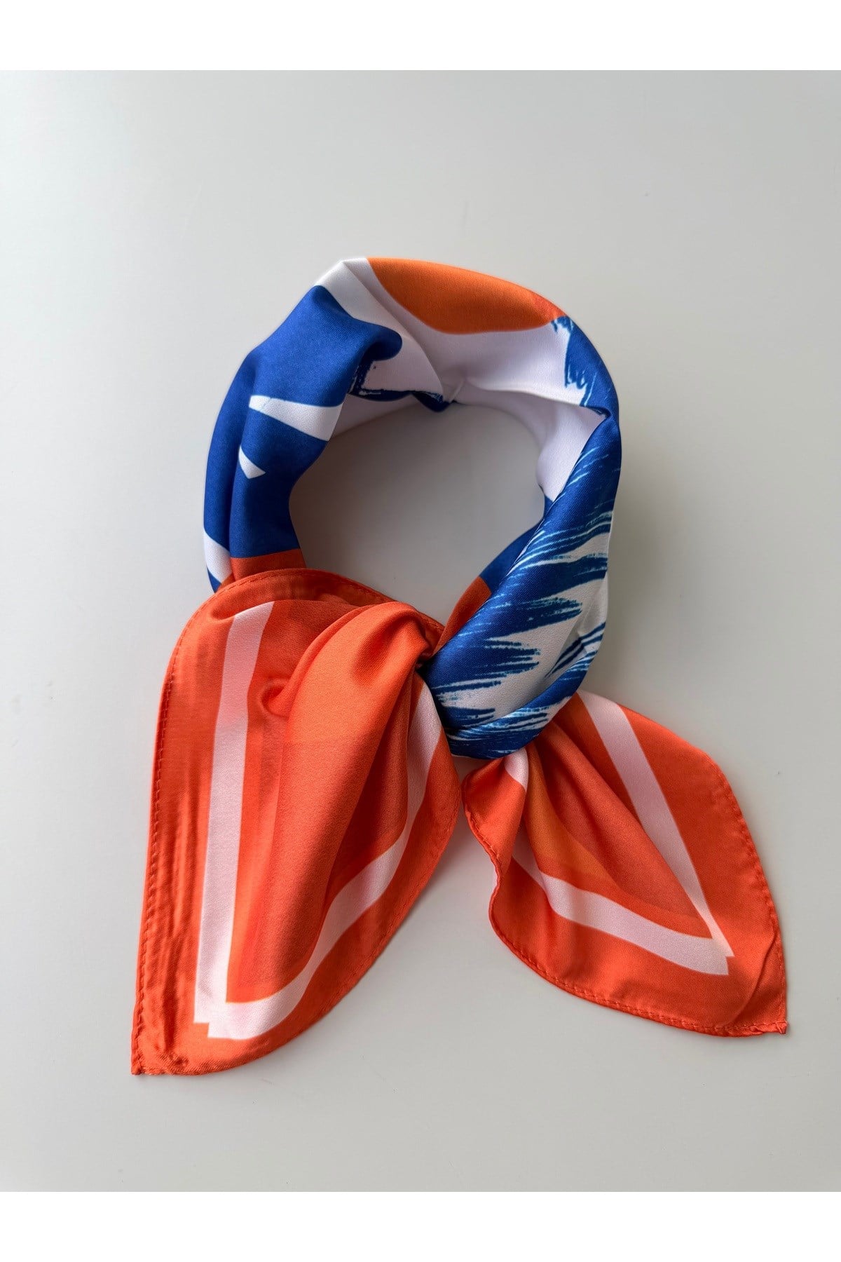 Desenli Fular Bandana Kadın Giyim Aksesuar 50x50cm
