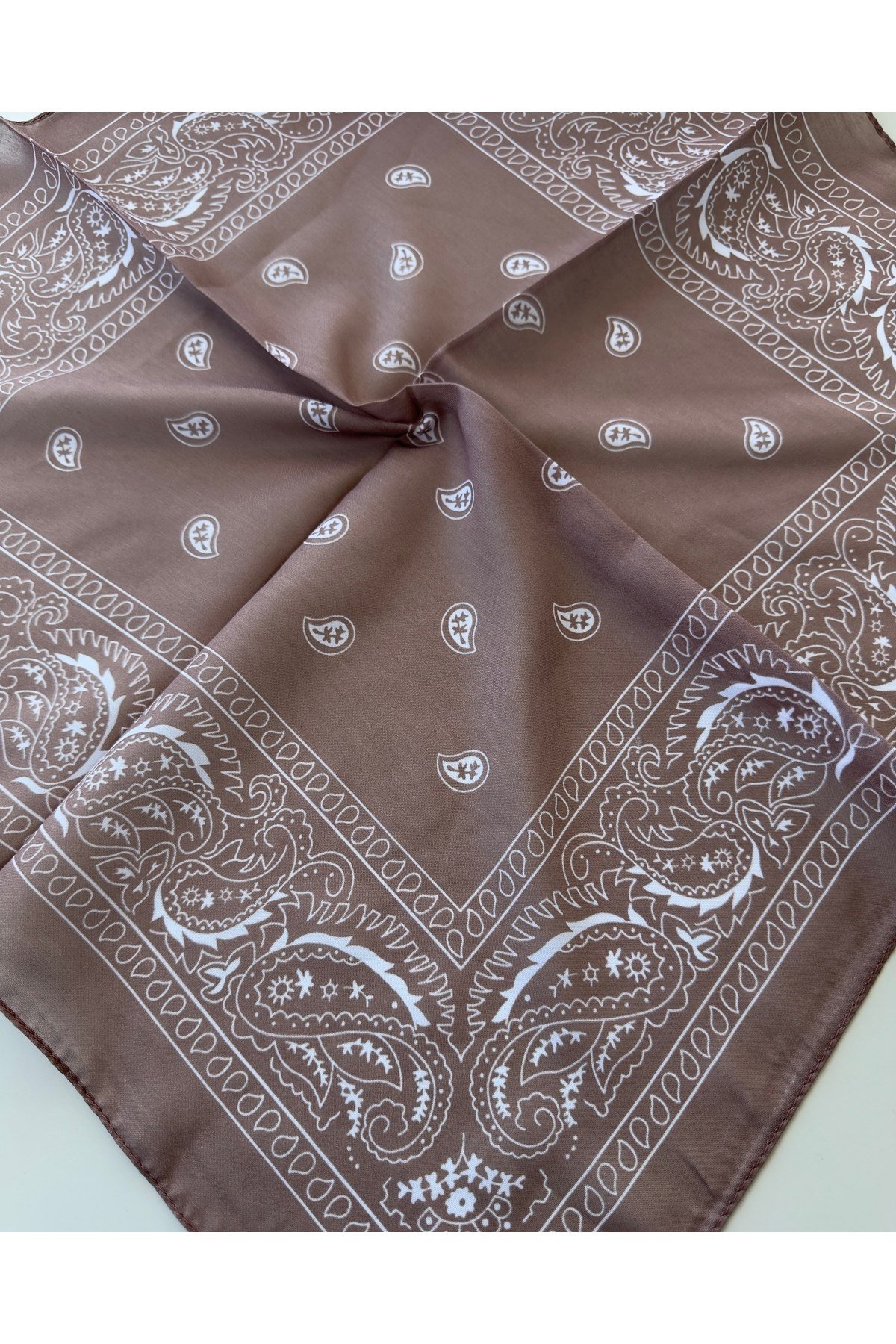 Desenli Fular Bandana Kadın Giyim Aksesuar 50x50cm