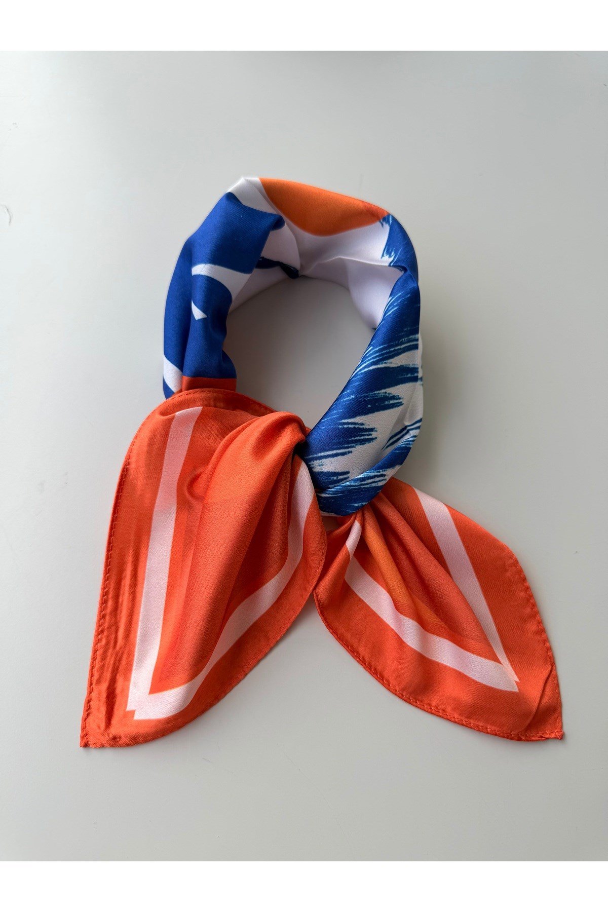 Desenli Fular Bandana Kadın Giyim Aksesuar 50x50cm