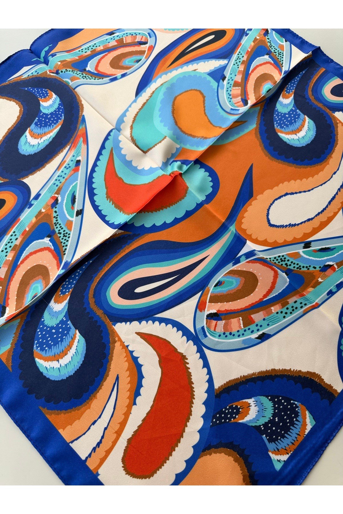 Desenli Renkli Fular Bandana 50x50 Kadın Giyim Aksesuar