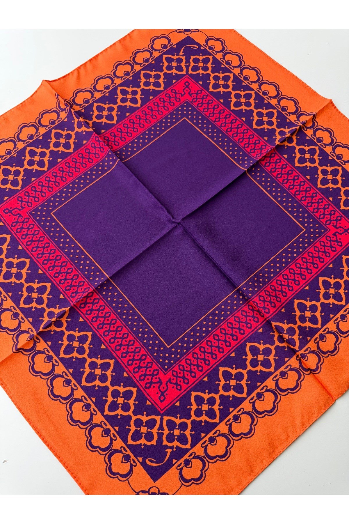 Desenli Renkli Fular Bandana 50x50 Kadın Giyim Aksesuar