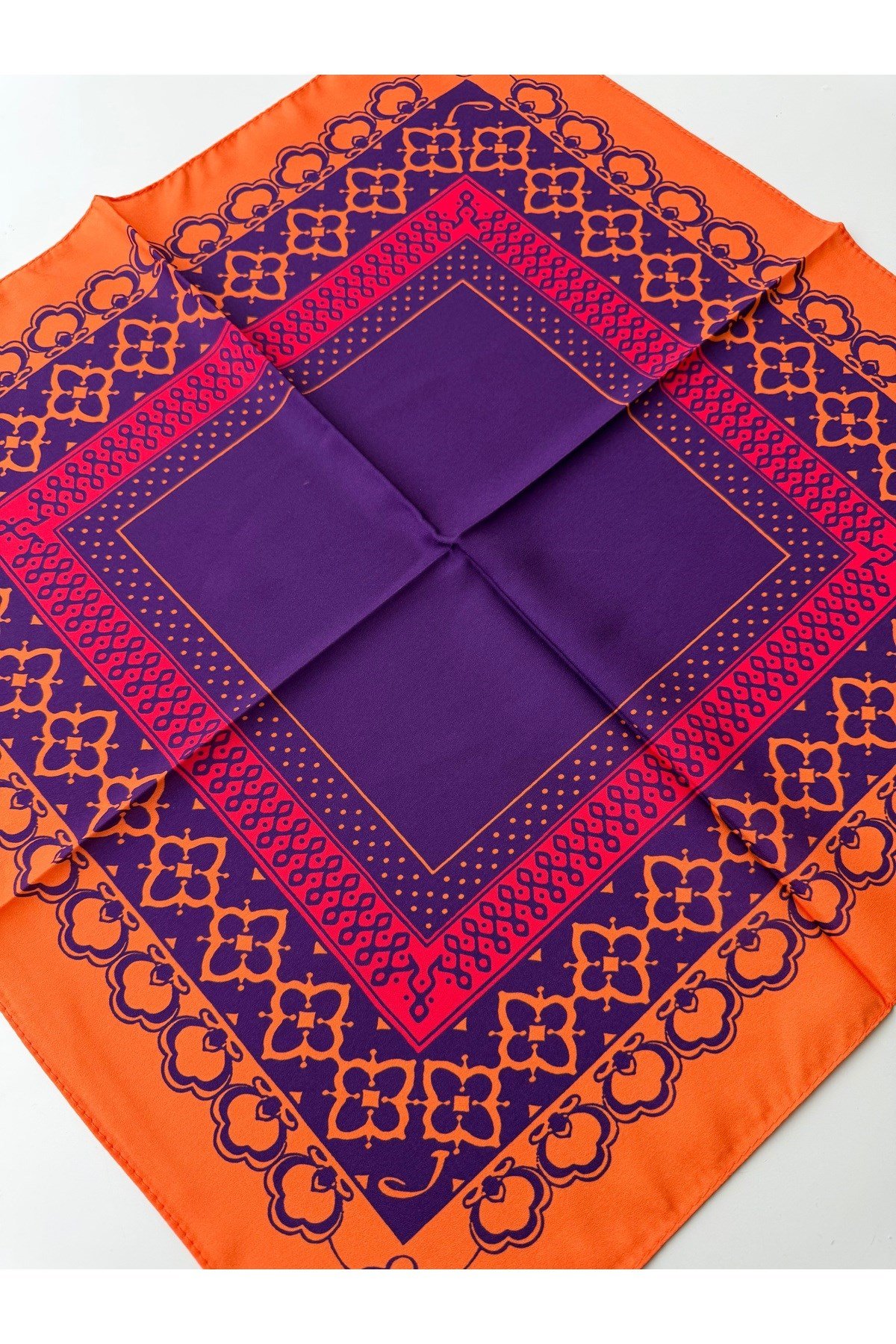 Desenli Renkli Fular Bandana 50x50 Kadın Giyim Aksesuar