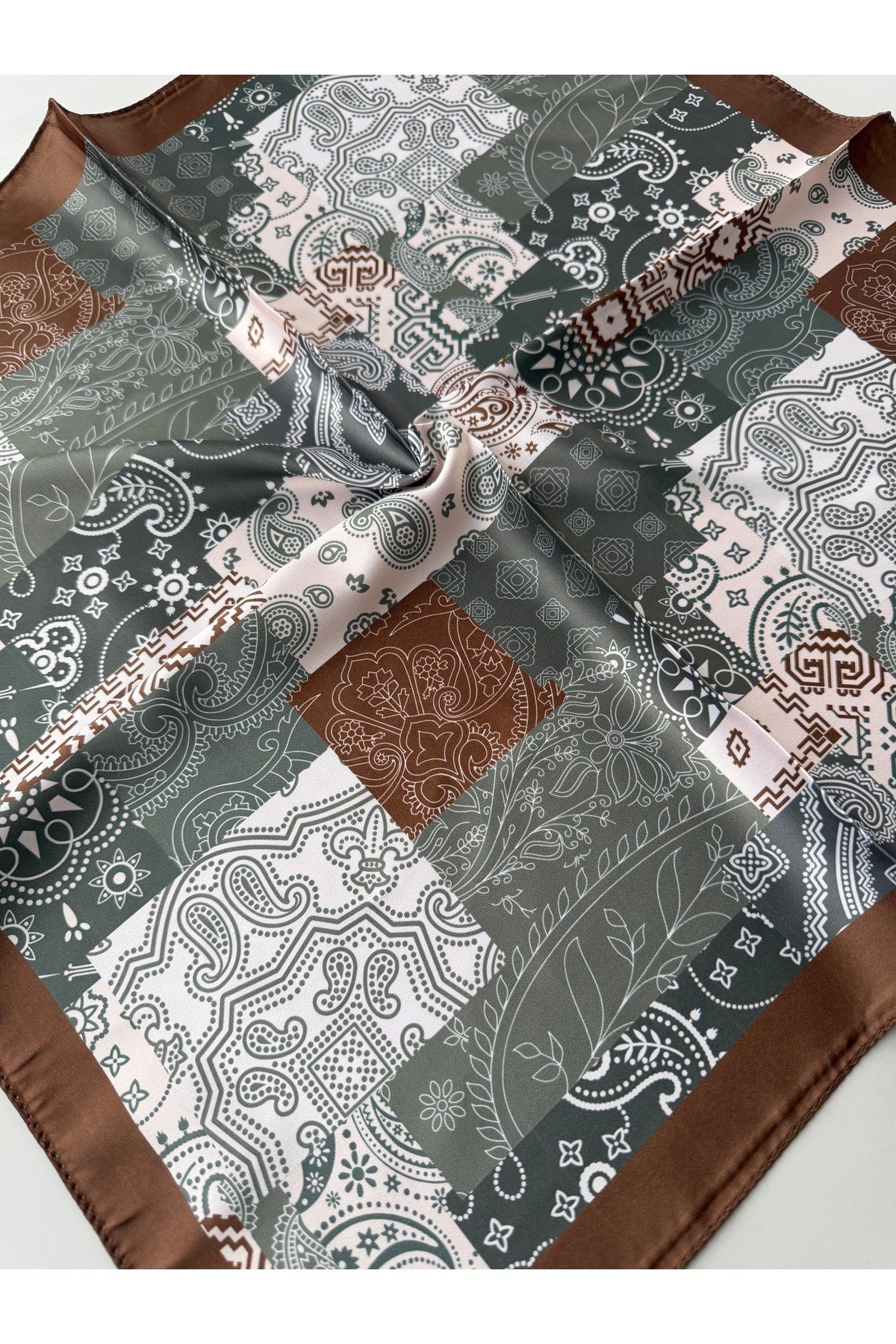 Desenli Renkli Fular Bandana 50x50 Kadın Giyim Aksesuar