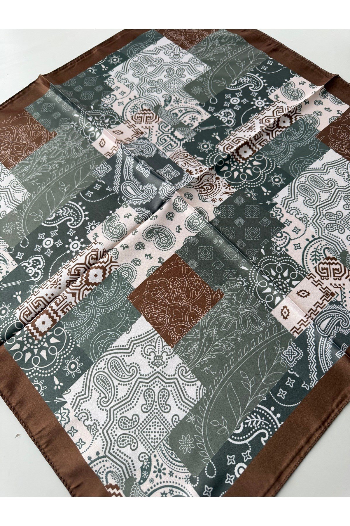 Desenli Renkli Fular Bandana 50x50 Kadın Giyim Aksesuar
