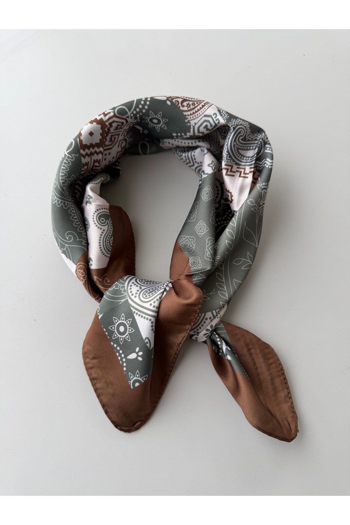 Desenli Renkli Fular Bandana 50x50 Kadın Giyim Aksesuar