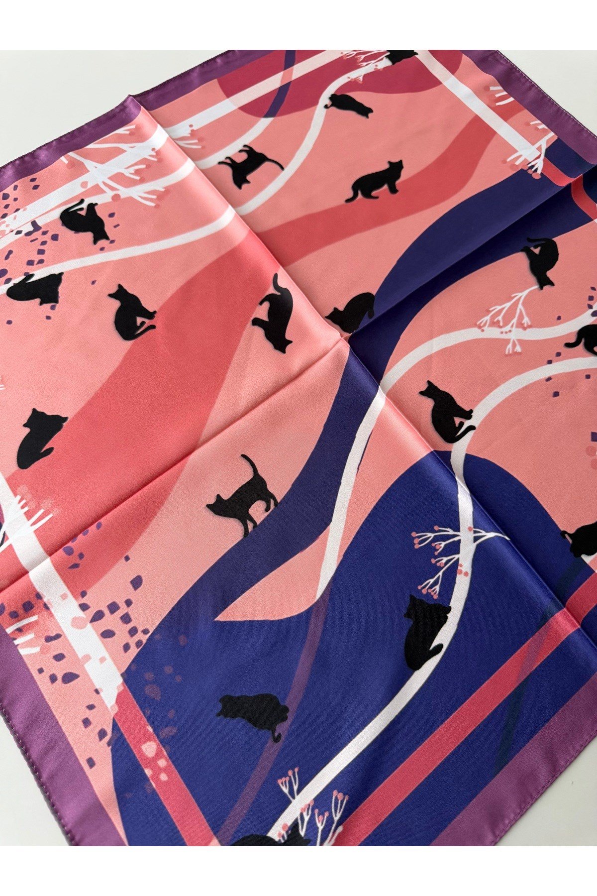Desenli Renkli Fular Bandana 50x50 Kadın Giyim Aksesuar