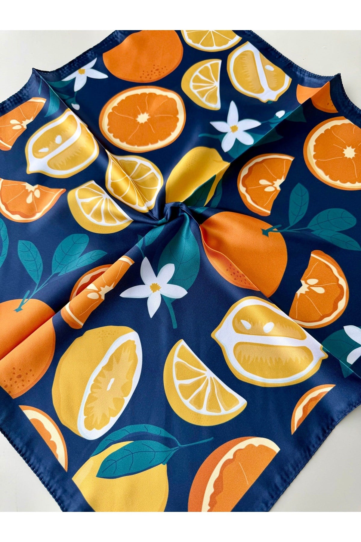 Desenli Renkli Fular Bandana 50x50 Kadın Giyim Aksesuar