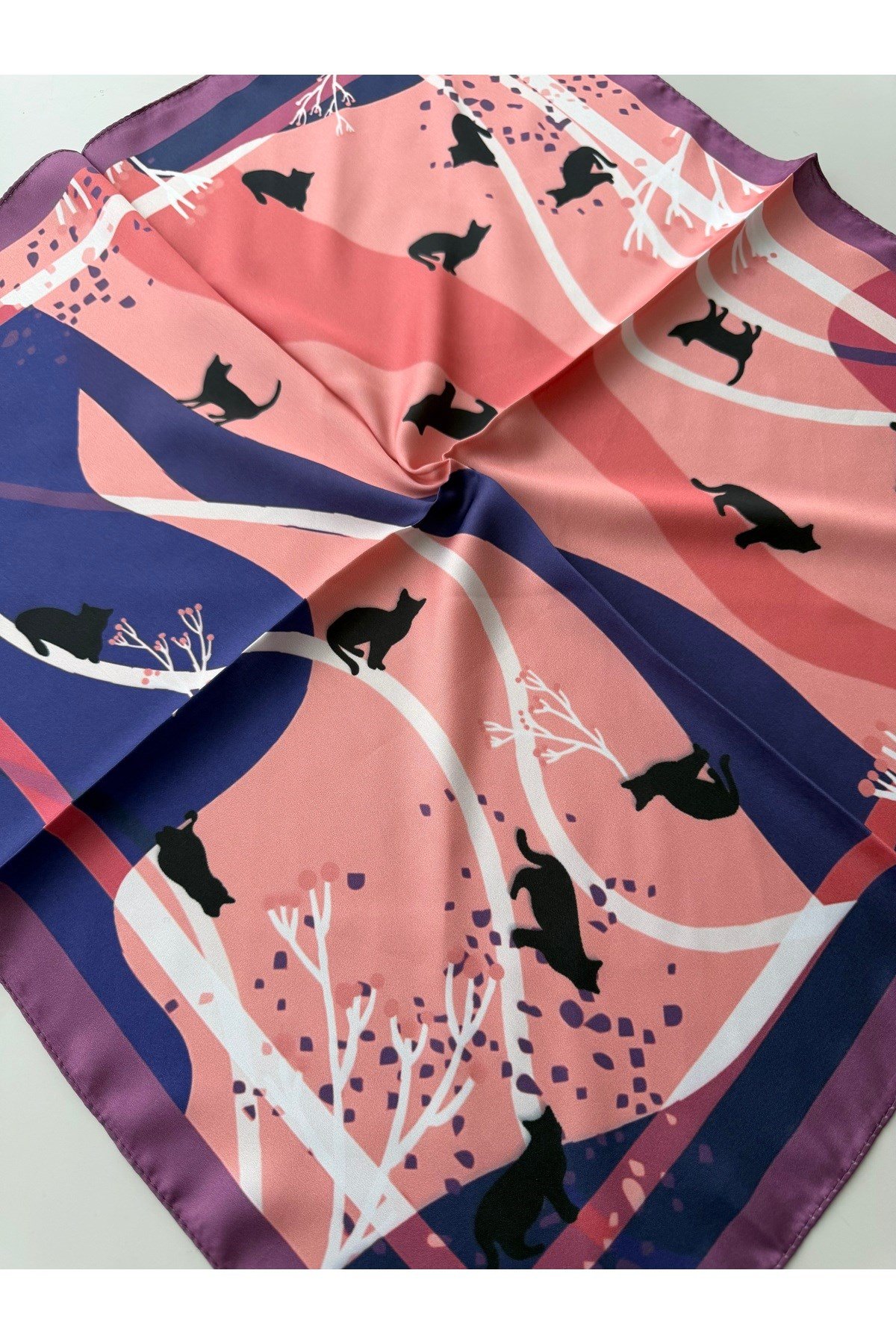 Desenli Renkli Fular Bandana 50x50 Kadın Giyim Aksesuar
