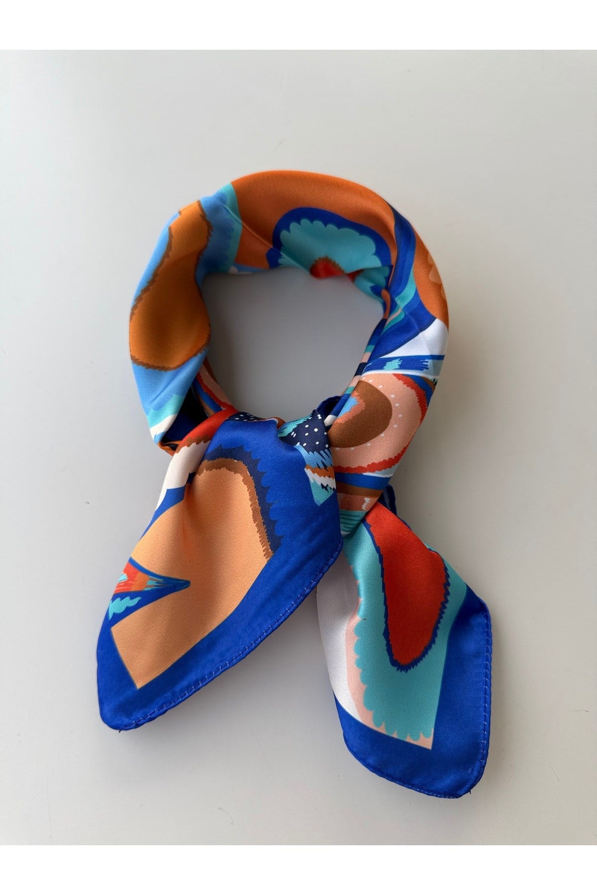 Desenli Renkli Fular Bandana 50x50 Kadın Giyim Aksesuar