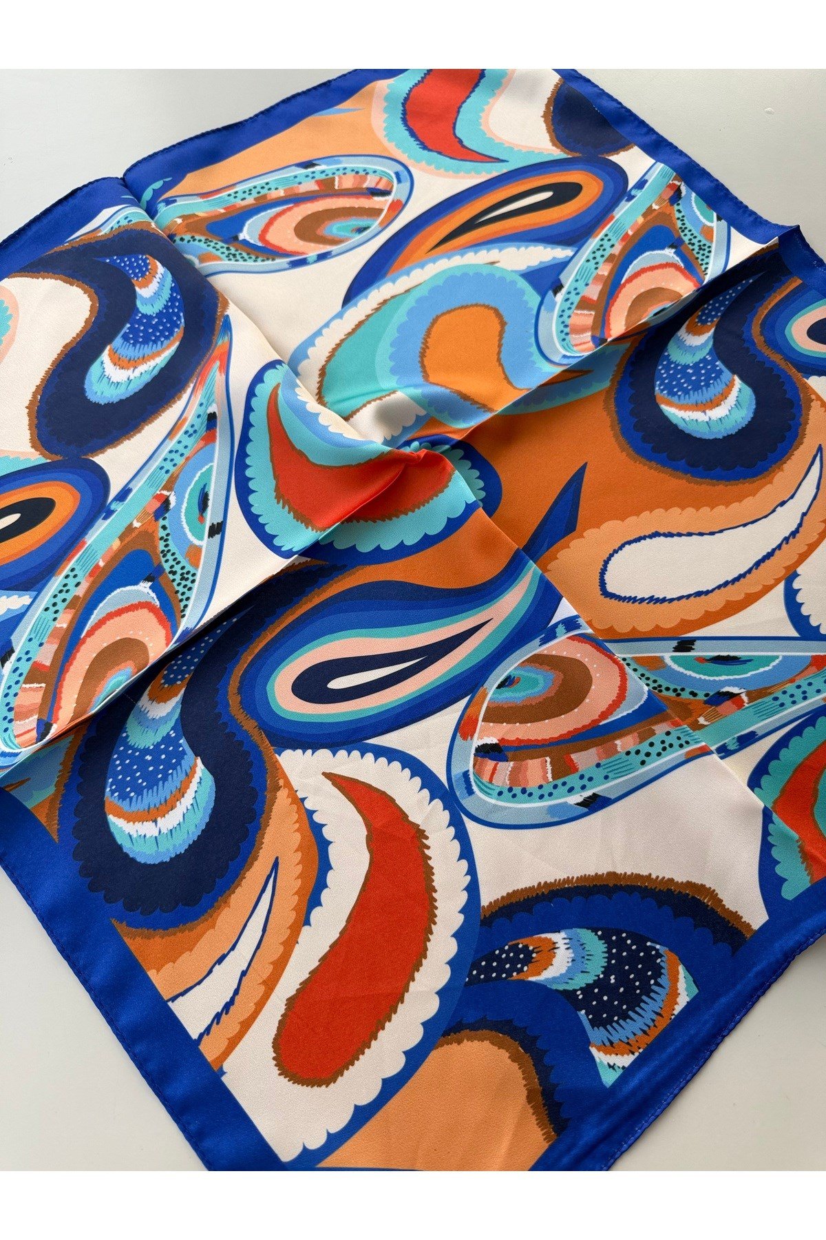 Desenli Renkli Fular Bandana 50x50 Kadın Giyim Aksesuar