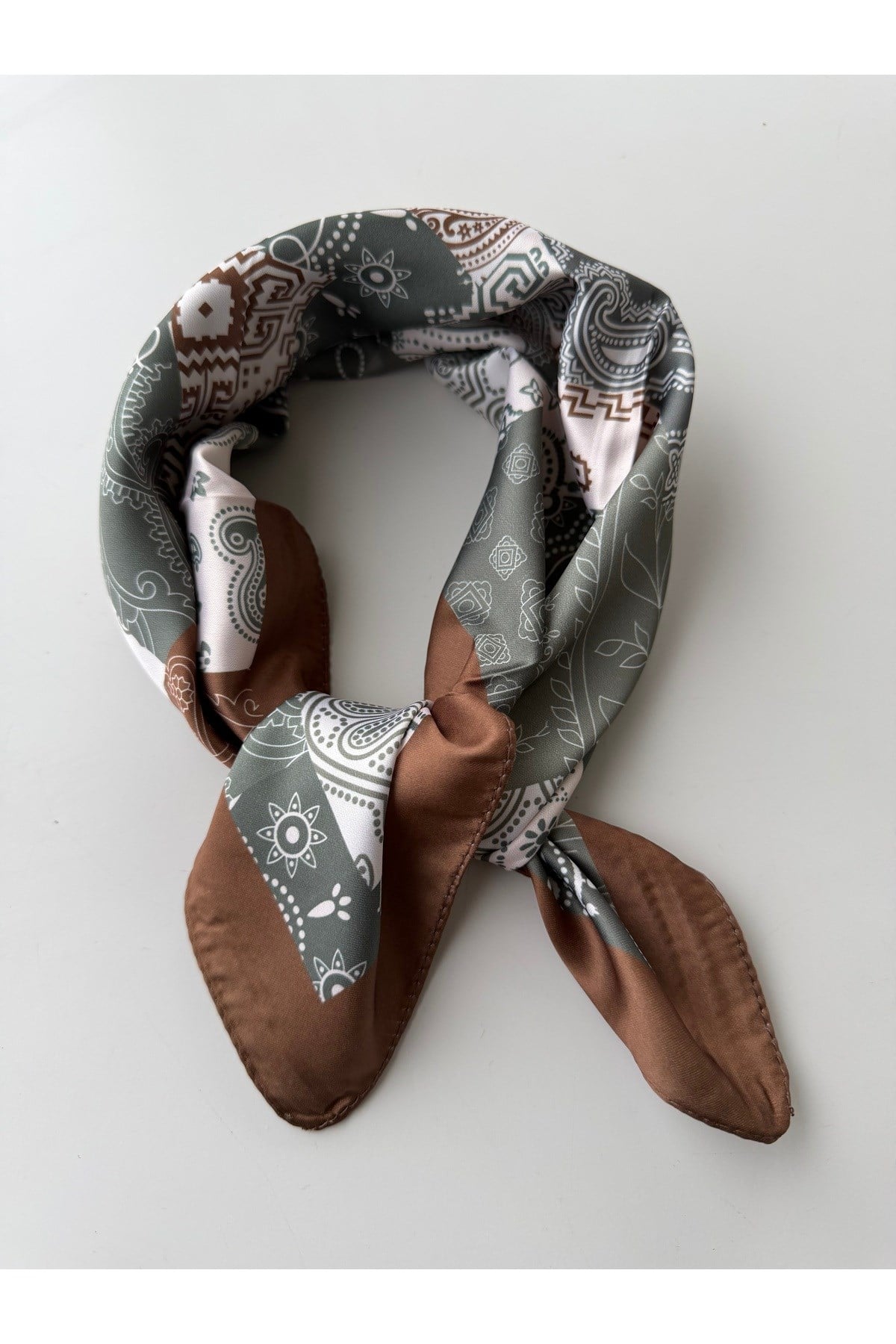 Desenli Renkli Fular Bandana 50x50 Kadın Giyim Aksesuar