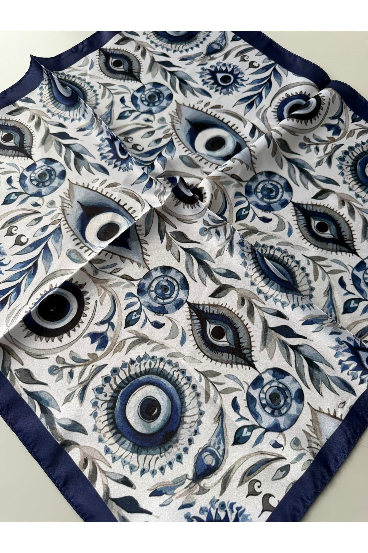 Göz Desenli Fular Bandana 50x50cm Kadın Giyim Aksesuar