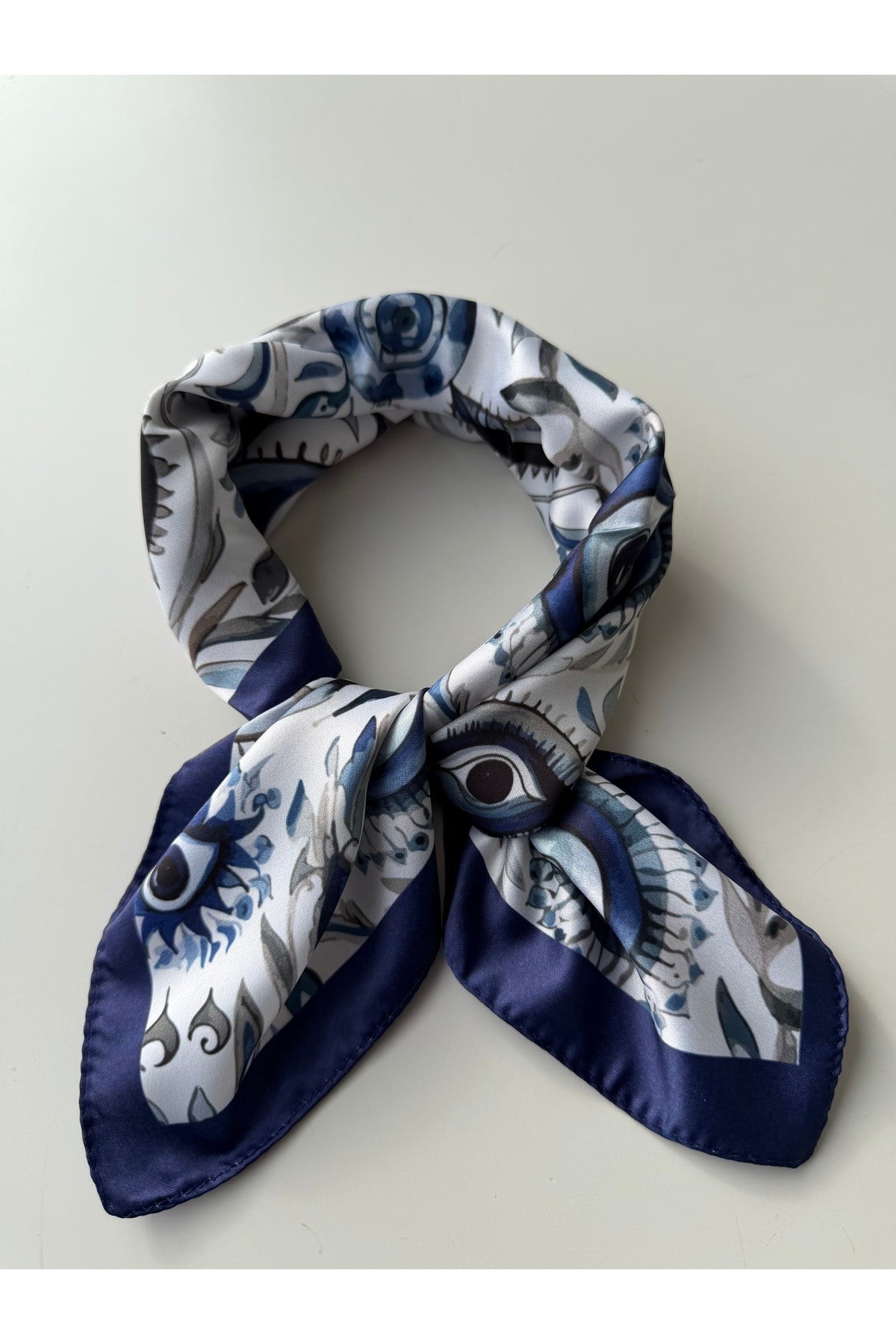 Göz Desenli Fular Bandana 50x50cm Kadın Giyim Aksesuar