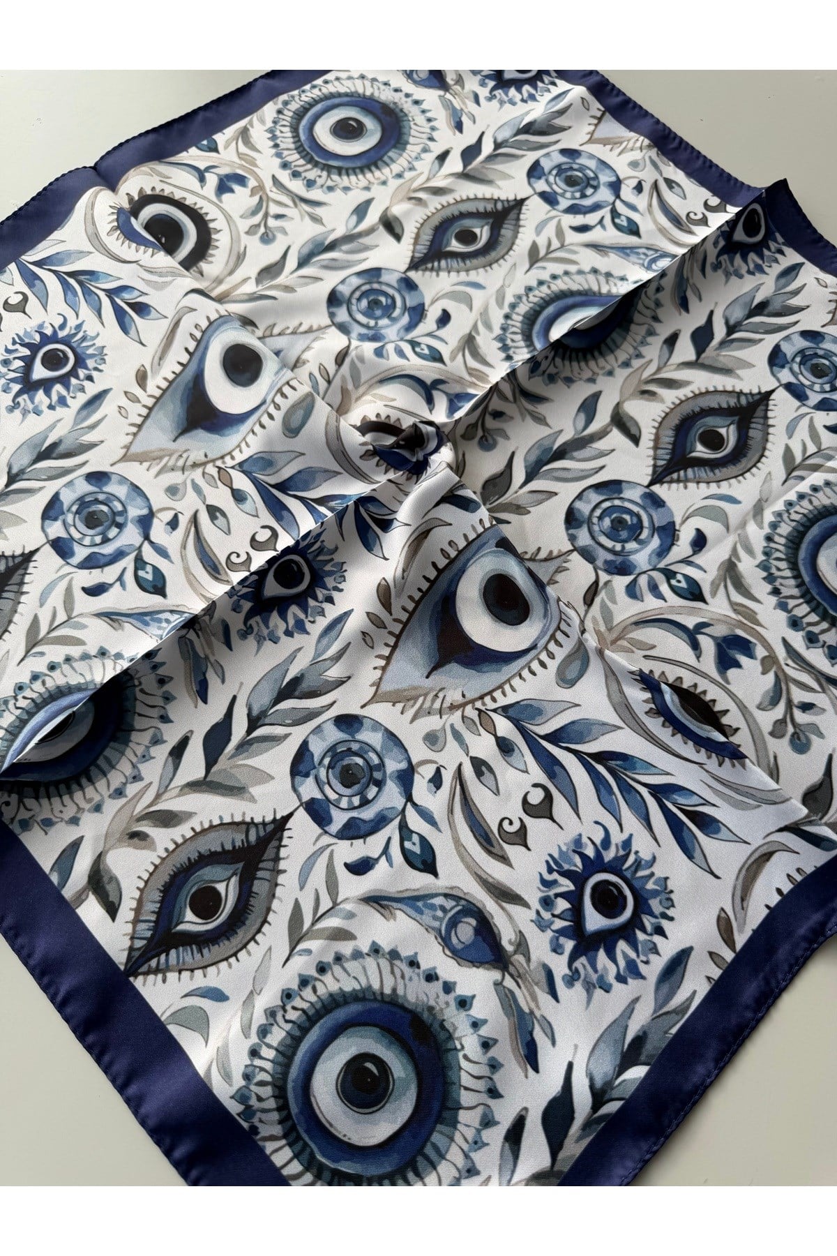 Göz Desenli Fular Bandana 50x50cm Kadın Giyim Aksesuar