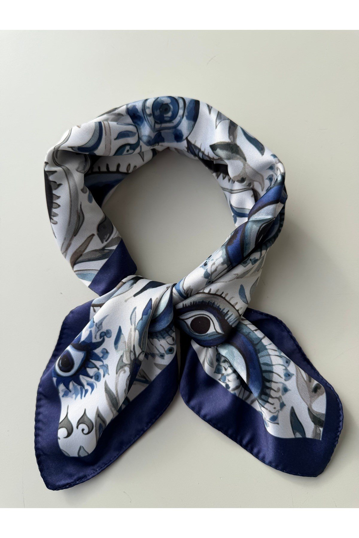 Göz Desenli Fular Bandana 50x50cm Kadın Giyim Aksesuar