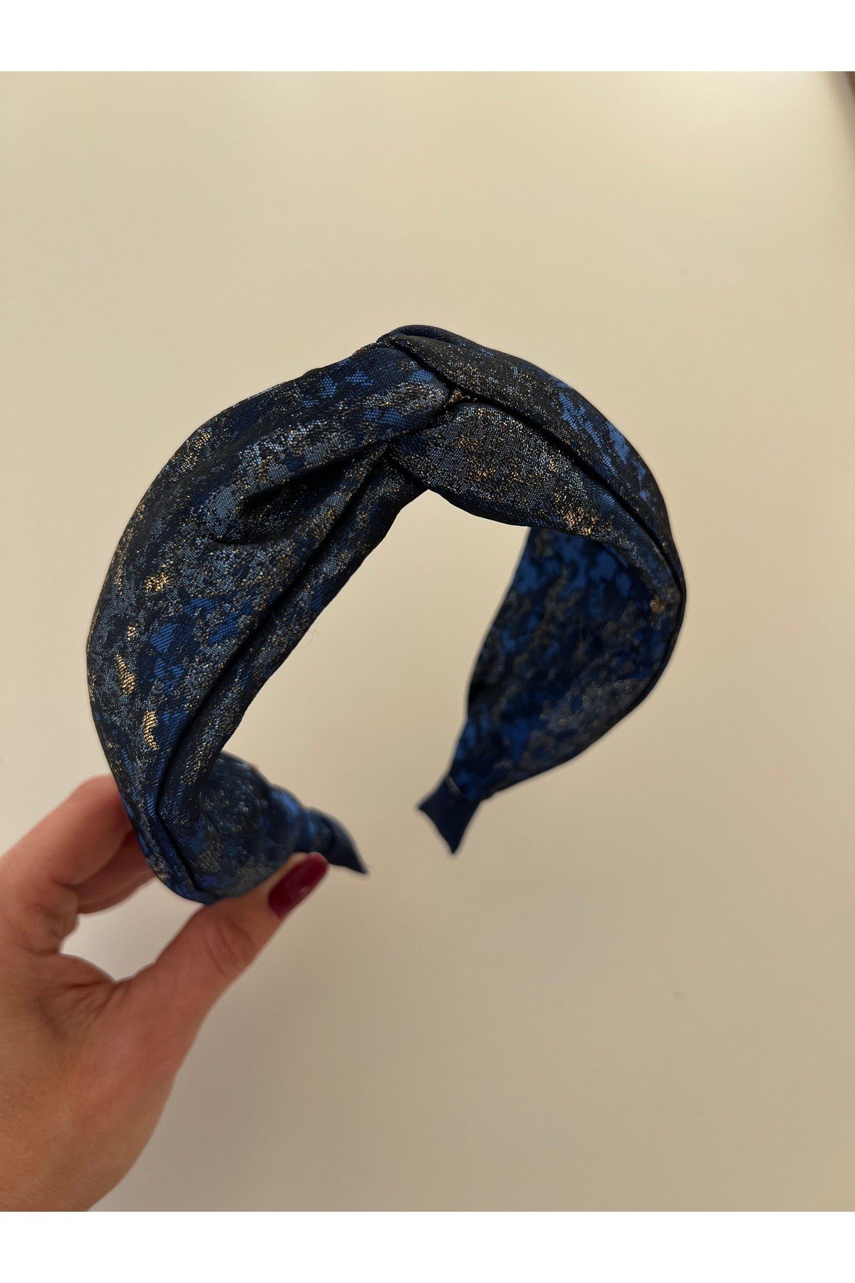Lacivert Düğümlü Bandana Taç kadın saç aksesuarı