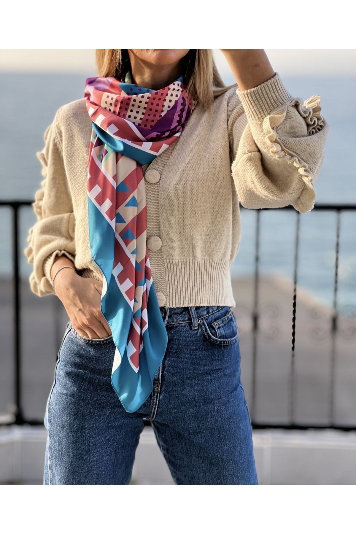 Lında Ipek Saten Eşarp Fular