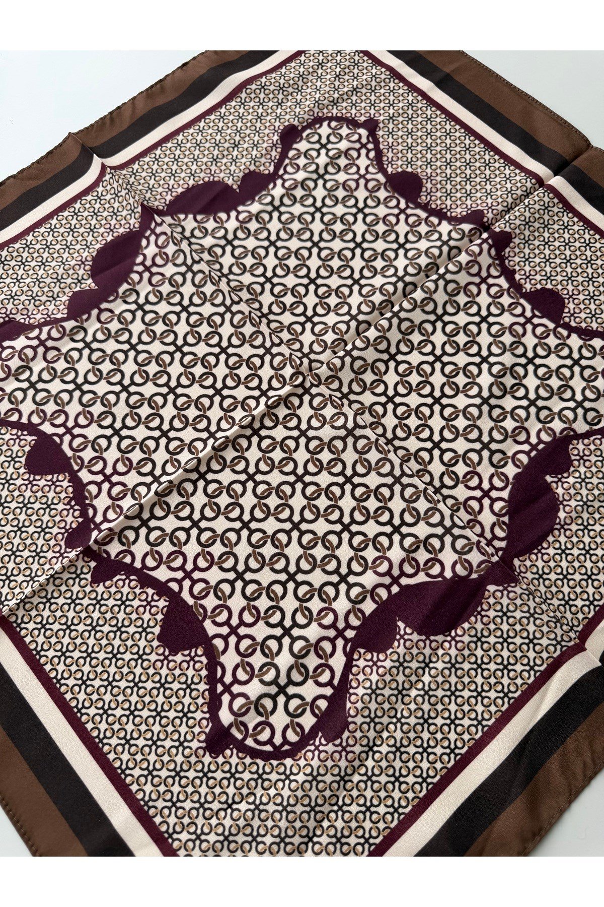 Renkli Desenli Fular Bandana 70x70cm Kadın Giyim Aksesuar