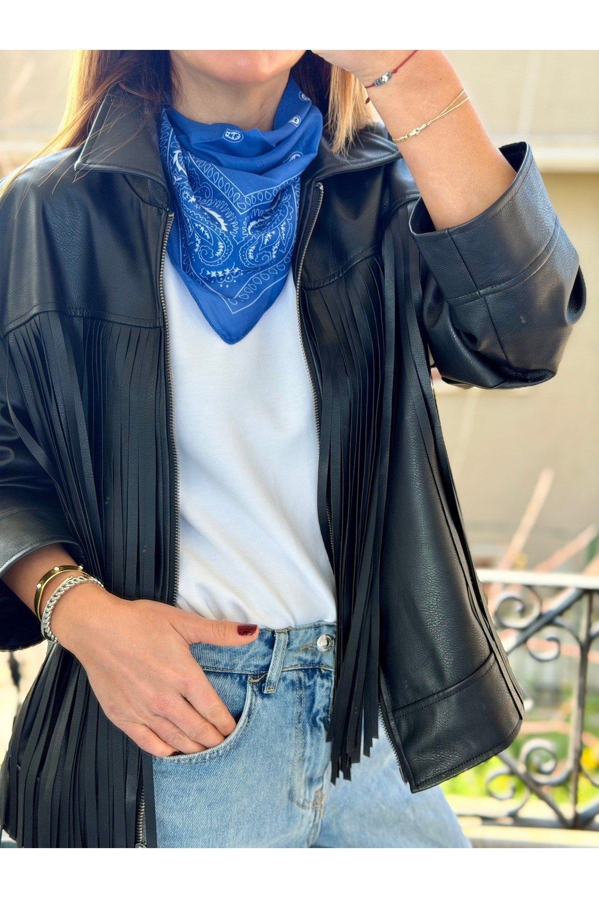 Şal Desenli Pamuklu Fular Bandana Kadın Giyim Aksesuar 50x50