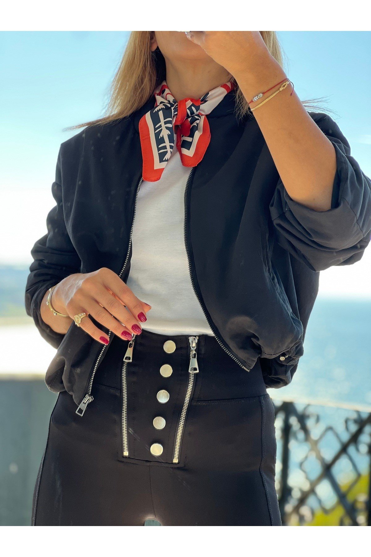 Taba Bej Desenli Fular Bandana kadın giyim aksesuar