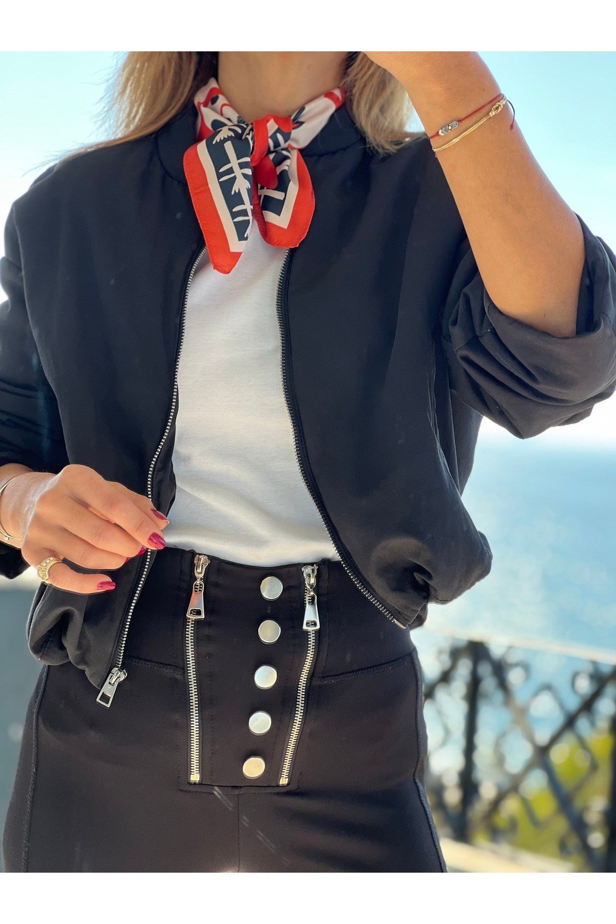 Taba Bej Desenli Fular Bandana kadın giyim aksesuar