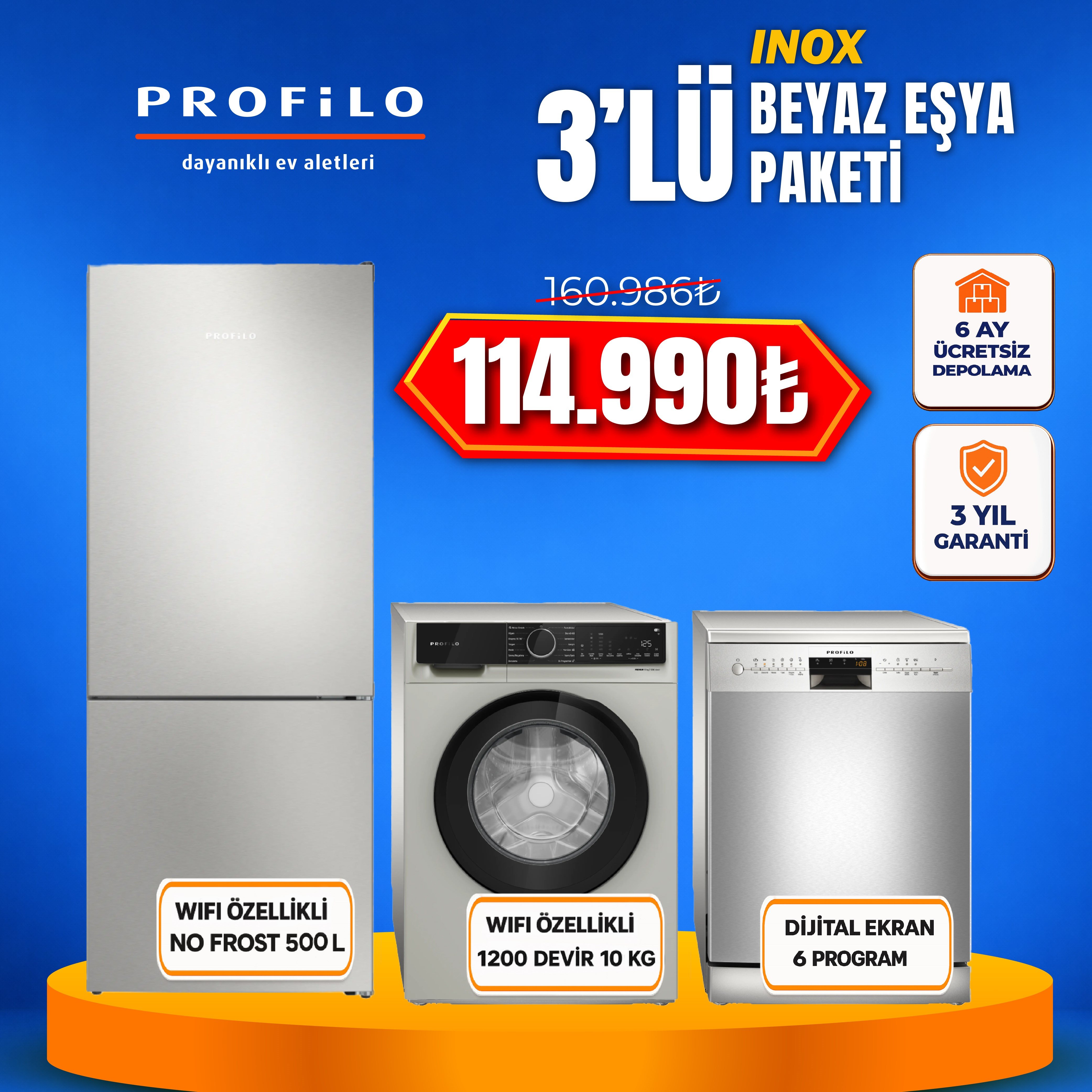 Profilo 4'lü Beyaz Eşya Paketi