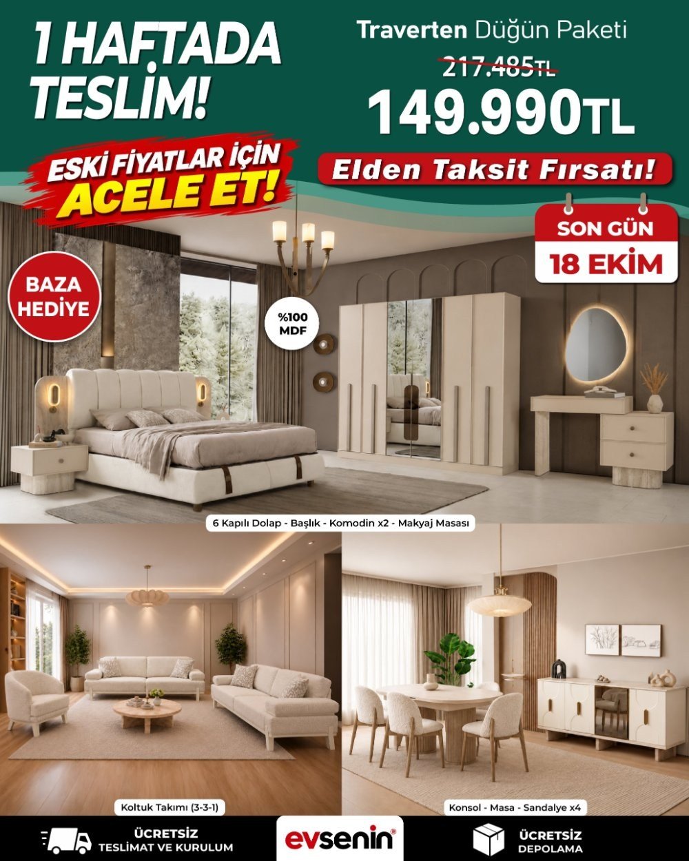 Traverten Düğün Paketi